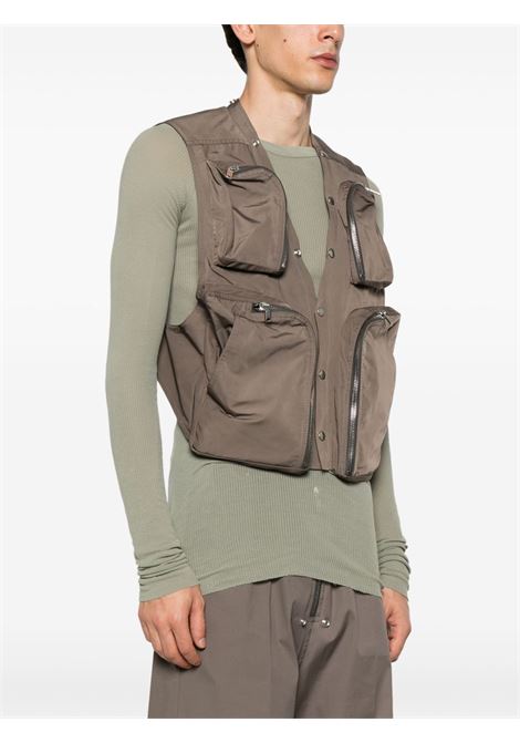 Gilet con tasche in taupe Rick owens - uomo RICK OWENS | RU01E5767FT34